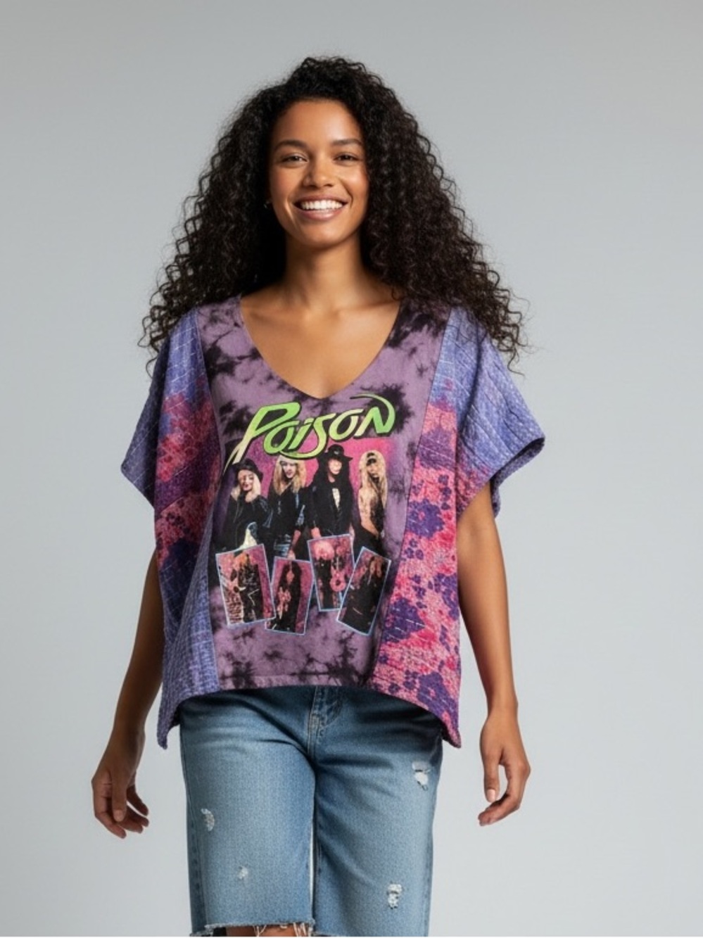 POISON Band T Boho Kantha Handmade One of a Kind Upcycle Festival Boho